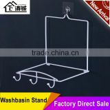 Foldable suction cup metal wash basin stand
