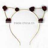 Lovely Fabric Flower Metal Ear Headband Cute Alice Band thumbnail-3