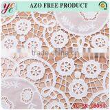 White Circular Flower Woven Mesh Embroidery Lace Fabric With Holes thumbnail-4