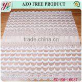 Special White Stripe Short Tassel Organza Lace Fabric Embroidery