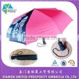 Special Foam Handle Automatic 3-fold Umbrella With Silver Printing
