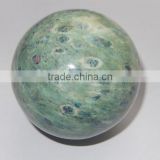2016 High quality natural gemstone Crystal Ball Price Ruby Fuchsite Stone ball price