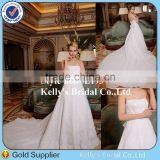 New Fashion Simple Casual Short Sleeve Bridal Wedding Dress thumbnail-4