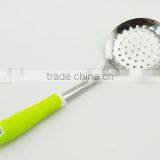 Cooking Gadget Stainless Steel Strainer With Soft Plastic Handle