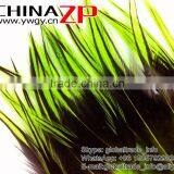 ZPDECOR Feather Hair Extension Dyed Lime Green Laced Medium Rooster Cape Feathers thumbnail-5