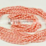 Peach coral rice 10 stings jewelry set