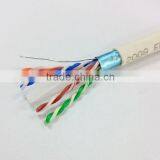 STP Cat6 LAN Network Cable 23Awg 4pr Solid Bare Conductor 1000 ft White