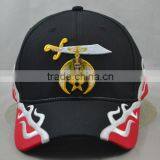 Guangzhou Hat Factory Professional Custom/ 100% Cotton /6 Panel / Embroidery Logo and the Red/black Baseball Cap