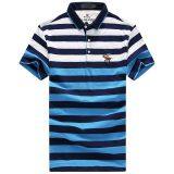 Yixigeluo New Men's Summer Men's Short Sleeved POLO Shirt Business Tide Version of Men's Polo Shirt Striped T-shirt thumbnail-1