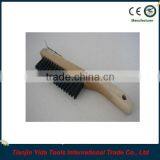 Wooden Handle Black Wire Brush With Scraper thumbnail-1