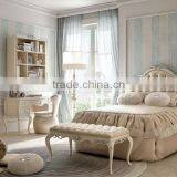 French Style Antique White Luxury Bedroom Set, Classic White Bedroom Set thumbnail-1