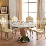 European Style 6 Seaters Stainless Steel Round Dining Table
