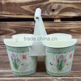 2015 garden decoration paper decal antique metal bucket wholesale