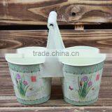 2015 Garden Decoration Paper Decal Antique Metal Bucket Wholesale thumbnail-1