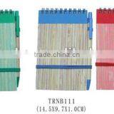 New Design for Promotional Bamboo Cover Recycled Note Book With Recycled Ball Pen