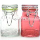 Kitchen Square Pepper and Salt Glass Jar With Glass Lid thumbnail-1