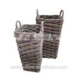 Grey Buff Rattan Umbrella Stand Basket thumbnail-1