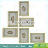 Wooden Shadow Box With Color Natural Agate Stone Under Glass thumbnail-6