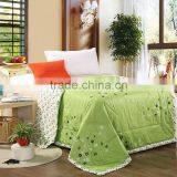 Green Summer Flowers Cartoon 100% Cotton Summer or Autumn Air Conditioning Blanket Quilt Bedding Comforter Home Tetile. thumbnail-1
