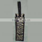 Zebra Print Jute Wine Bag - Jute Handle Wine Bag for One Bottle thumbnail-1