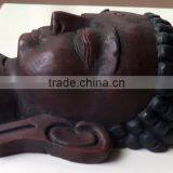 Hand Crafted Wooden Mask of Lord Buddha Wall Hanging Made In Nepal thumbnail-1