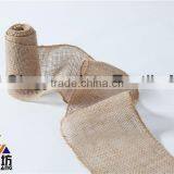5''*5Y Burlap Ribbon Natural Color Swen Edge in Small Roll thumbnail-1