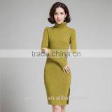 Clothing Factory 2016 Winter Latest Pullover Long Knitted Dress Sweater Designs for Women thumbnail-1