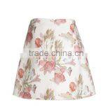 Latest Summer Ladies Fashion Skirt Hot Sale A-line Mini Floral Printed Short Skirt Sexy Office New Design White Skirt thumbnail-2