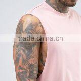 2017 High Quality Sleeveless Summer Custom Pink Gym Wear Comfortable 100% Organic Cotton Fashion Men's Sport Tank Tops thumbnail-3