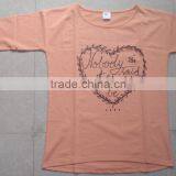 100 Cotton French-terry T-shirts , Ladies 100%cotton Long Sleeve Printed Terry T-shirt thumbnail-3