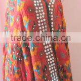 Deep Rust Orange PHULKARI GEORGETTE DUPATTA SHAWL, Sequin Hand Embroidery