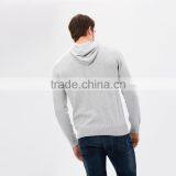 Men's Plain Grey 100% Polyester Hooded Sweatshirt thumbnail-3