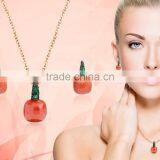 Delicate Gemstone Gold Plated Fashion Pendantset thumbnail-2