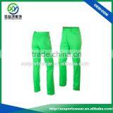 Classical Style Polyester Stretch Womens Sport Long Pants With Side Pockets In Green thumbnail-1