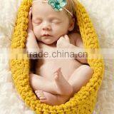 Baby Swaddle Cocoon Baby Sleeping Bag Knitted Baby Hat Photo Prop thumbnail-1