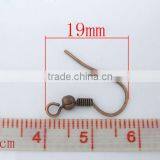 100 Pairs Copper Tone Ear Wire Hook With Spring and Ball 18*19mm thumbnail-2