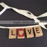 LOVE Tiny & Shabby Hessian Cake Topper Micro Mini Bunting Fun Cupcake Decor thumbnail-3