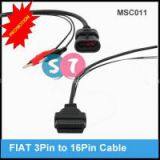 Fiat, Lancia or Alfa Romeo 3Pin to OBD II 16Pin Connector Cable