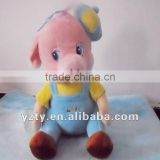 plush pig toy with belt trousers