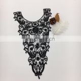 OLN14768 OLN14768 Elegant black neck lace design ladies suit chemical neck design lace