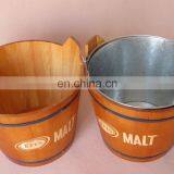 Hot Selling Personalized Plastic Custom Ice Bucket With Wood Top thumbnail-6