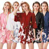 Xianhe Pajamas Female Summer Mid-sleeved Bride Morning Robe Large Size Home Robe Bathrobe thumbnail-1