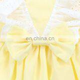 Latest Kid Dress Girl Sleeveless Soft Yellow Ruffle Cute Bow Kid Dress Boutique Children Clothing thumbnail-4