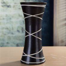 Matte Glaze Large White Stripe Sculpture Jingdezhen Ceramic Vase Decoration For Grow Fresh Flowers thumbnail-3