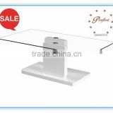 Fashion white gloss leg and base Coffee table with tempered glass top for living room PCT14131