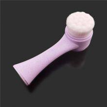 Wheat Straw Face Cleaning Brush 2-in-1 Silicone&Soft Synthetic Bristles Brush For Face thumbnail-2