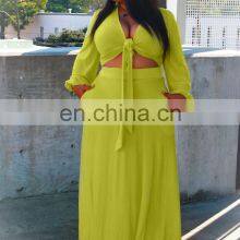 Custom Brand Amazon Top Sales Solid Color Loose Oversized Two Piece Set Women Plus Size 2 Piece Clothing Set thumbnail-3