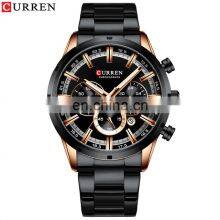 Men Quartz Wrist Watches Stainless Steel Strap Luxury Gold Chronograph Business Waterproof Watch thumbnail-4