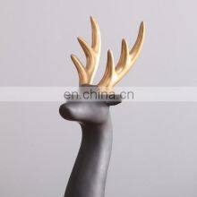 Скандинавский креативный современный дизайн. Настольные украшения Mason Home Living. Черно - золотая скульптура оленя. Набор подарков thumbnail-4