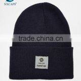 Custom Acrylic Watch Beanie Hat Blank Woven Label Logo thumbnail-1